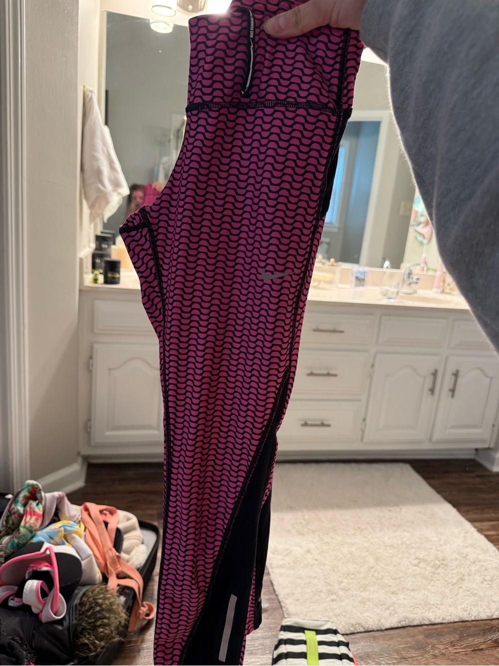 Nike Pink Patterned Athletic Leggings
